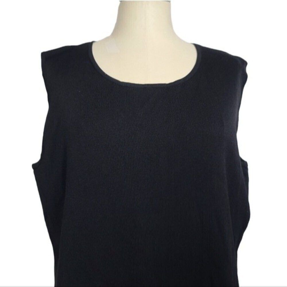 N Touch Black Ribbed Tank Top L - Picture 2 of 7